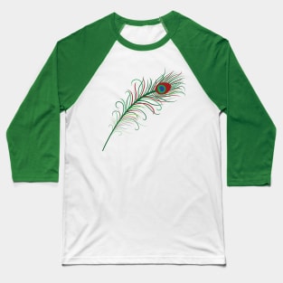 Peacock Feather Baseball T-Shirt